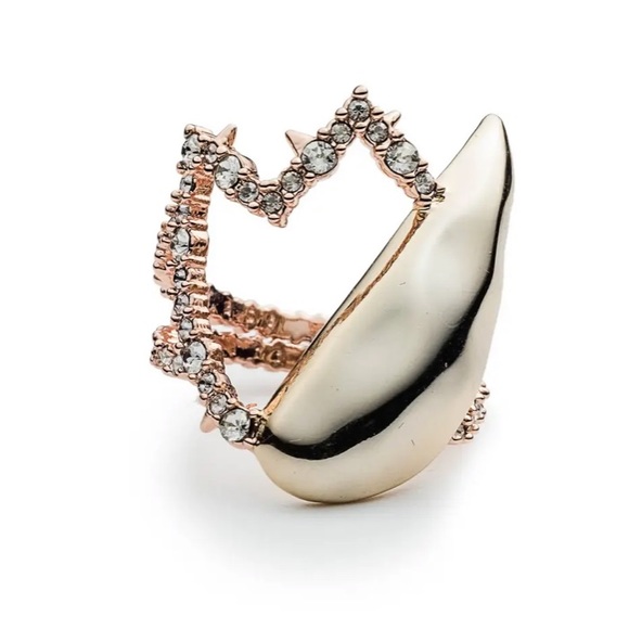 ALEXIS BITTAR• NEW Rose & Yellow Gold Crystal Abstract Thorny Crystal Tulip Ring - Picture 2 of 15